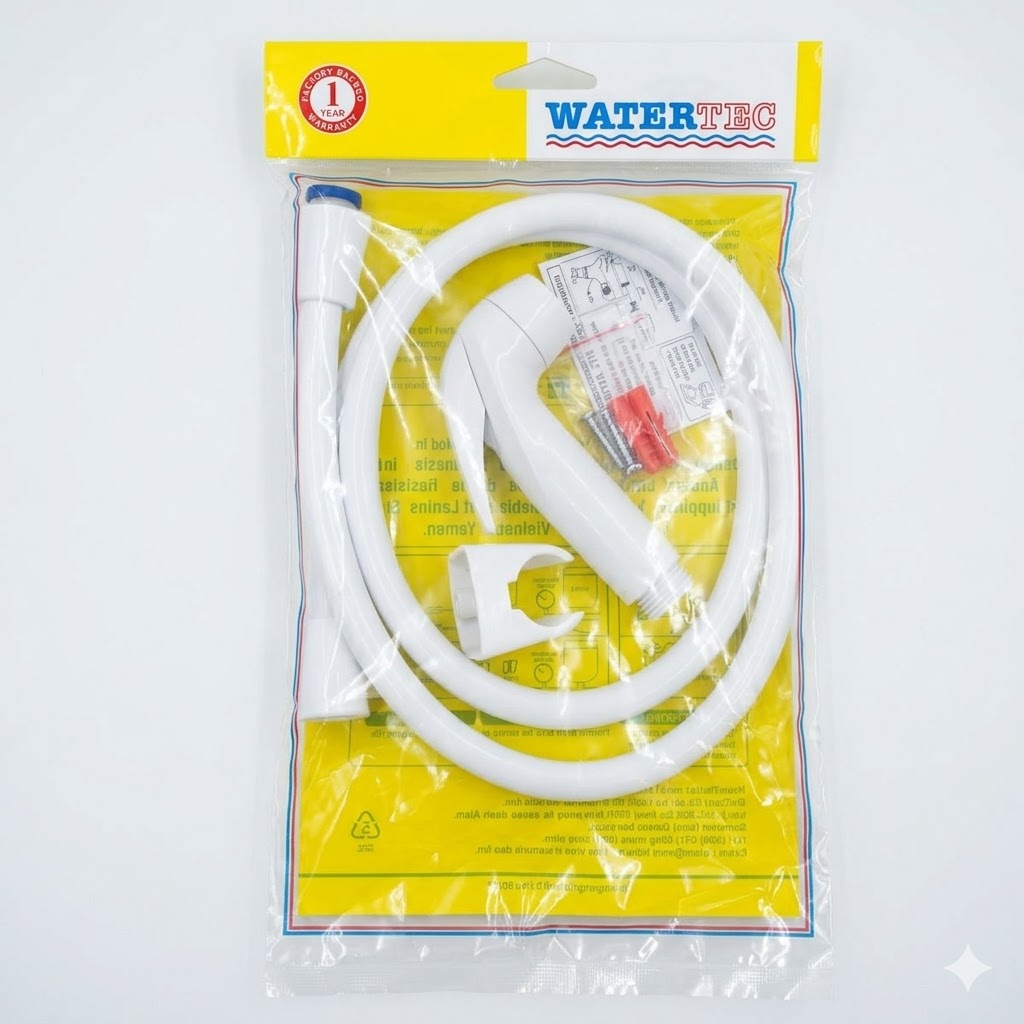 WATERTEC Toilet Push Shower ABS White or Ivory