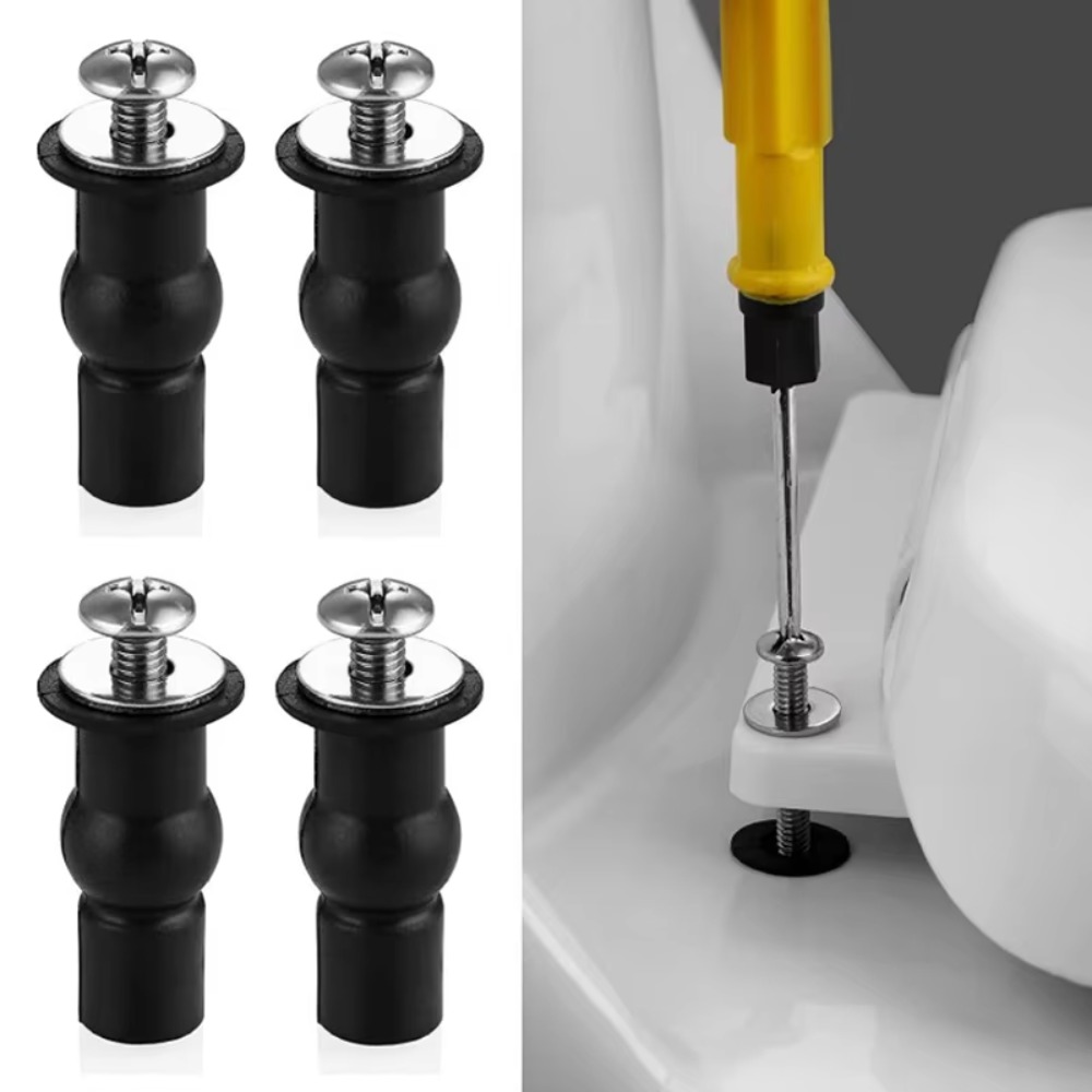 For Toilet Seat Screw Fitting 4-piece Set Universal Toilet Seat Hinge Toilet Seat Fitting Screws Fixed