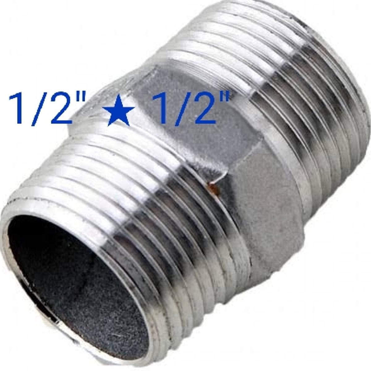 Stainless Steel Pipe Fitting Hex Nipple 304 SS NPT Th…