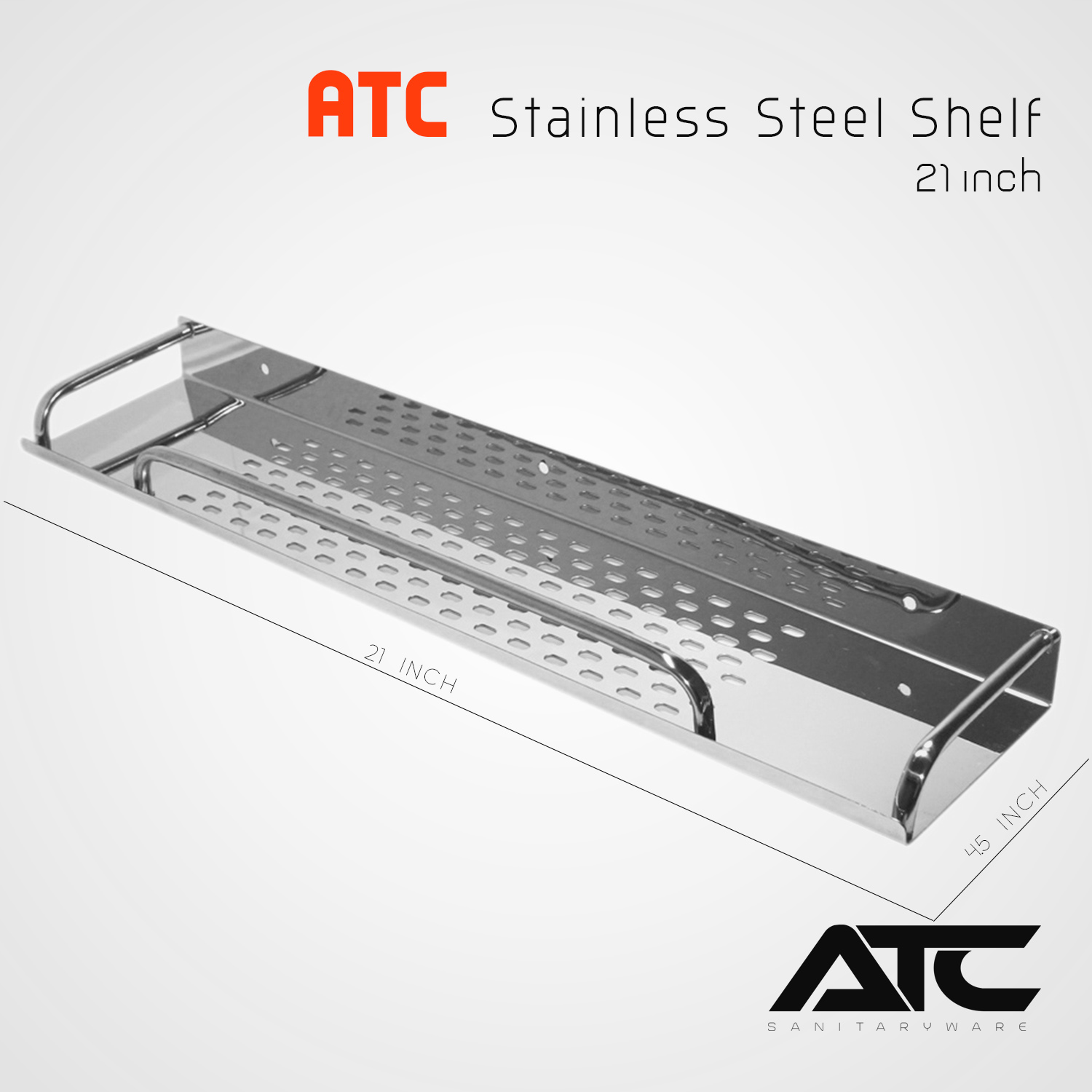Basin Stainless Steel shelf 21inchs