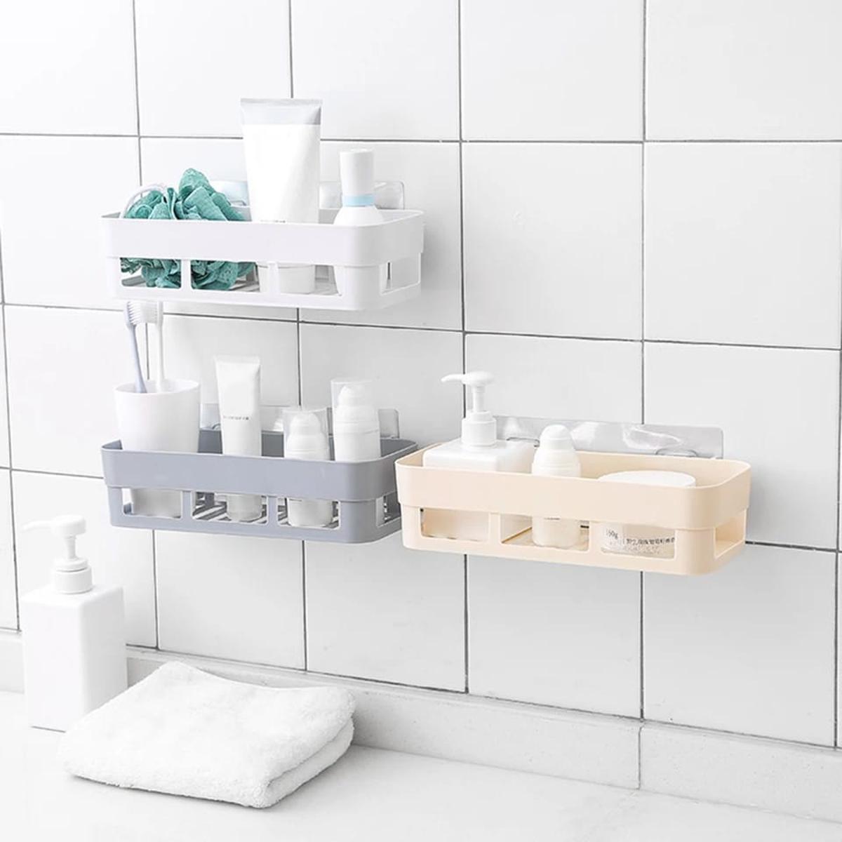 Stylish Adhesive Storage Rack Corner Shelf for Kitchen Bathroom Home Decoration-Multicolor