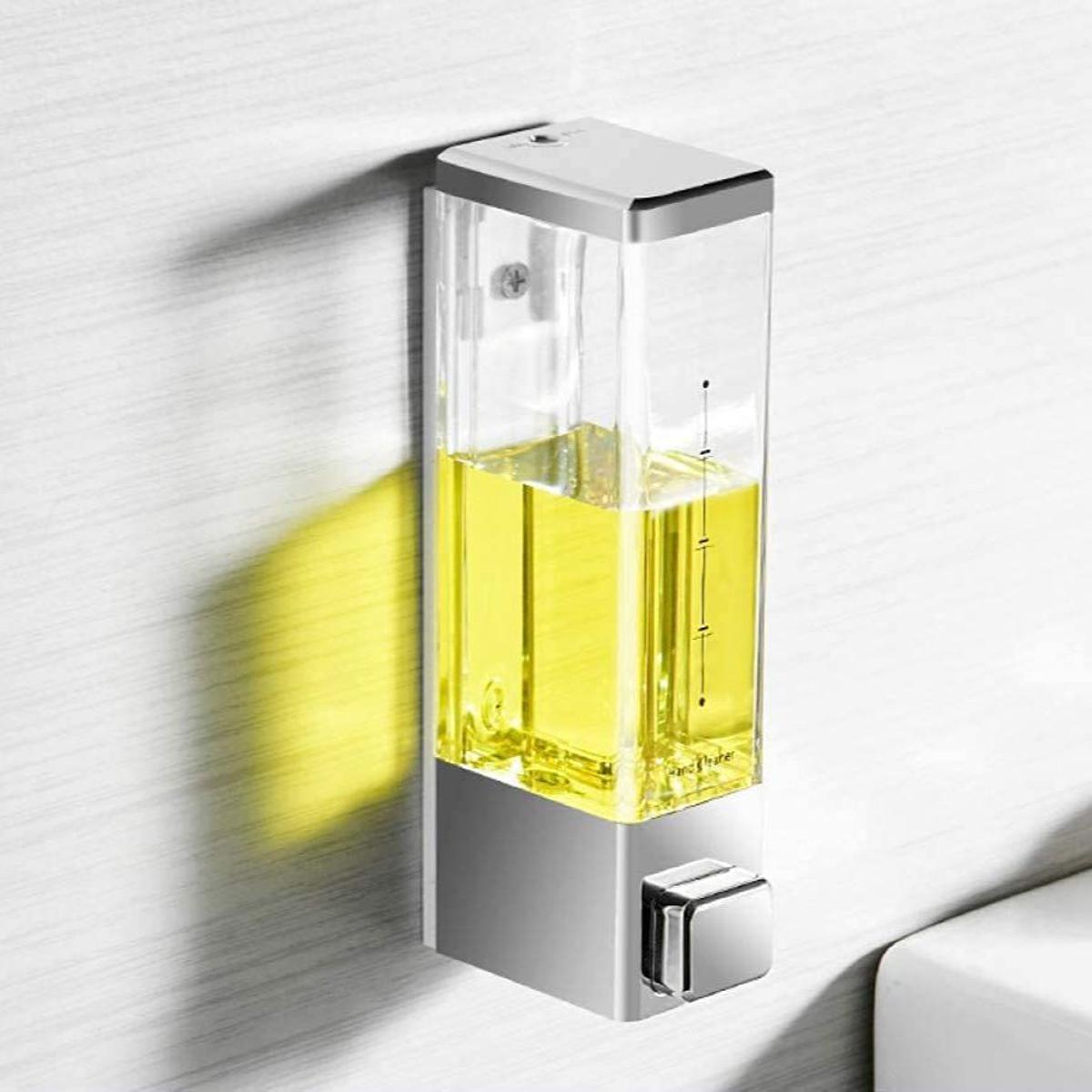 Soap Dispenser Liquid Push Button 350.ML Bath Pump soap Dispensers Hand wash Soap, Lotion, Shampoo Dispenser Wall Mounted for Bathroom Kitchen Hotel Office Chrome Finished Dispenser