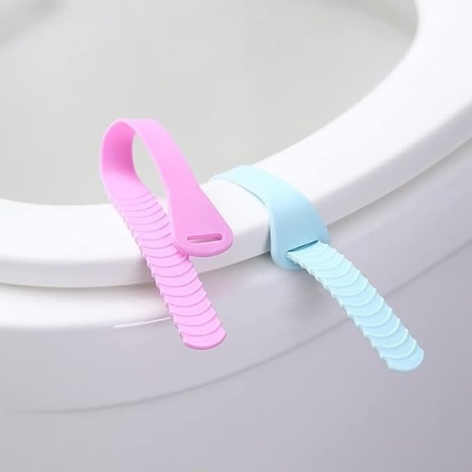 Lift Handle Lid Foldable Bowl Toilet Bathroom Seat Cover Lifter Avoid Touching ( 2pcs)