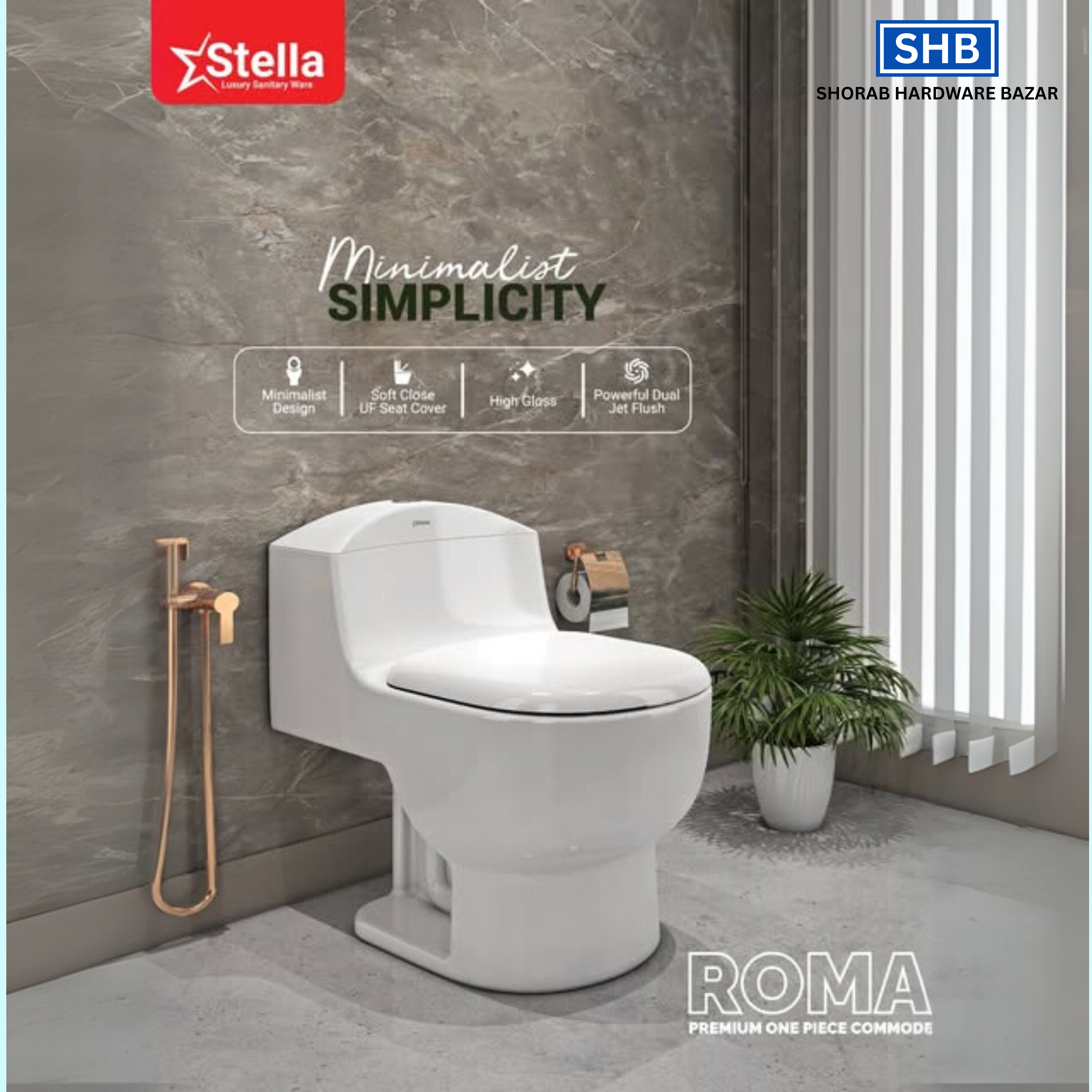 Stella ROMA Premium One Piece Commode