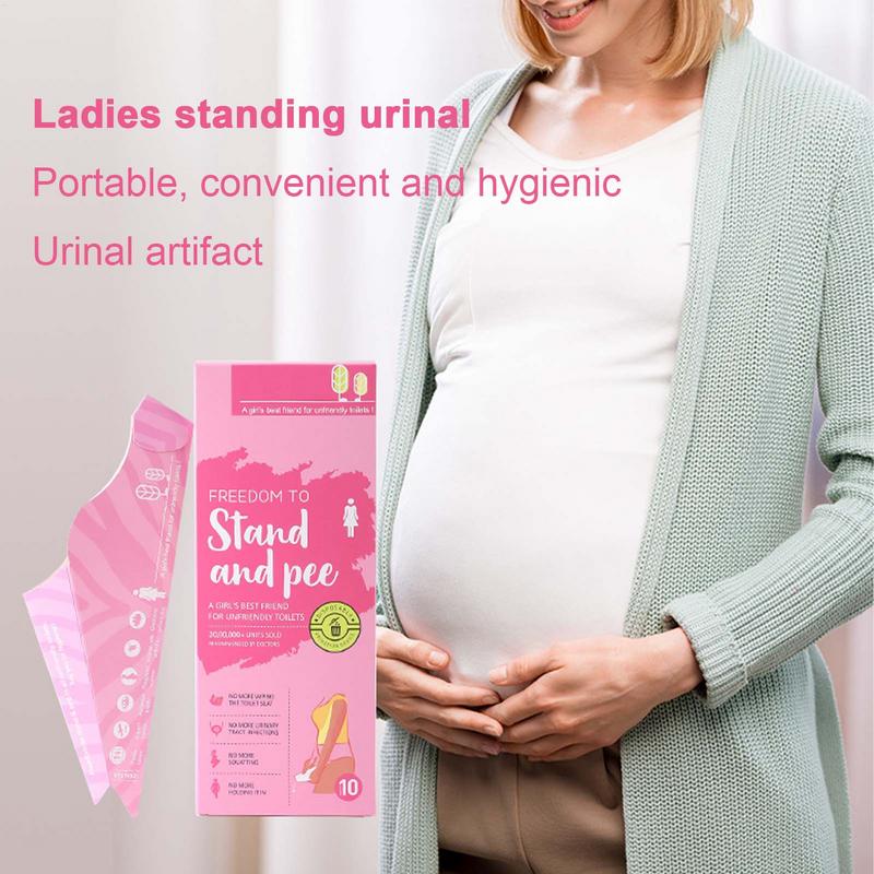 10pcs Paper Urinal Toilet Disposable Female Urination Device Pregnant Women Standing Urinary Funnel Foldable Pee Paper Cups